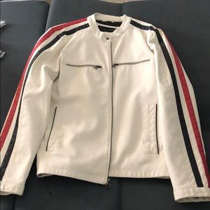 Men’s Wilsons leather jacket white/black/red